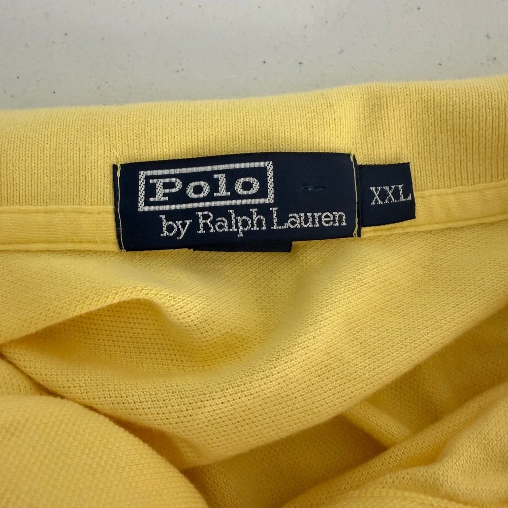 Polo Ralph Lauren Polo Shirt Mens XXL Short Sleeve Pique Yellow